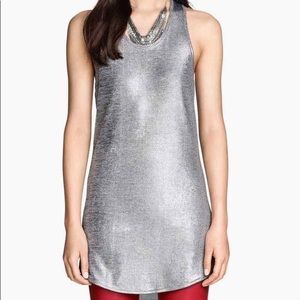 Silver shimmering mini dress